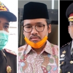 Dari kiri, Kajari Bangkalan Emanuel Ahmad, S.H., Bupati R. Abdul Latif Imron Amin, dan Kapolres AKBP Rama Samtama Putra.