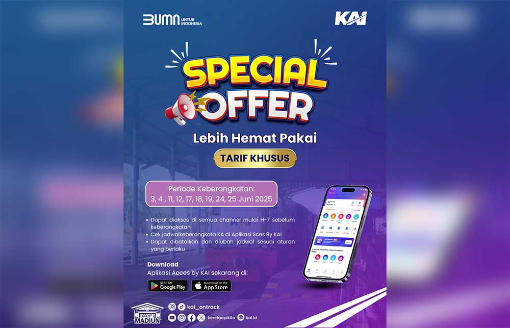 Tarif Khusus Naik Kereta Api Mulai Rp60 Ribu, Hanya di Bulan Juni!