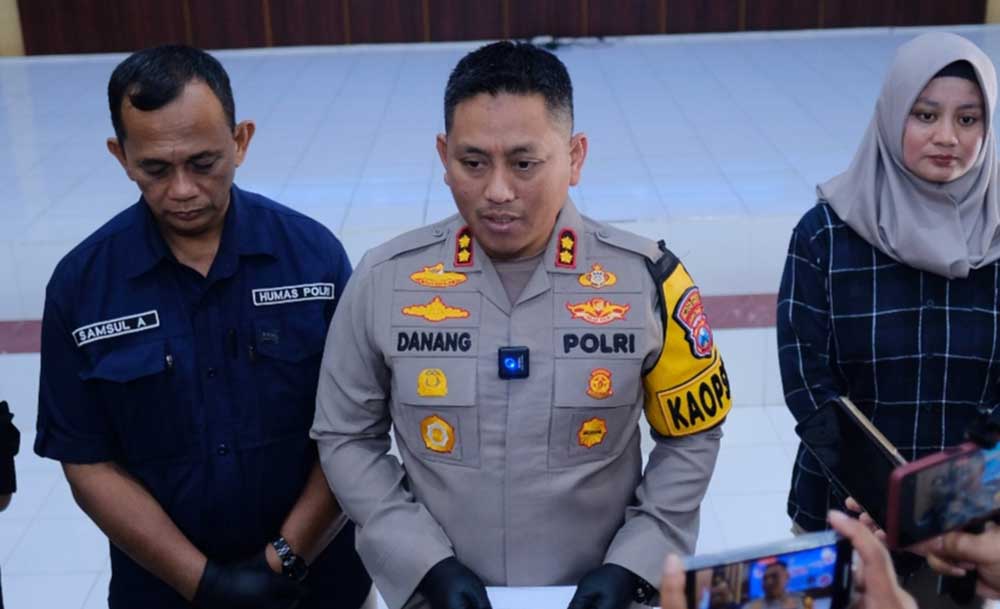 Kapolres Blitar Kota AKBP Danang Setyo saat memberikan keteragan kepada media.