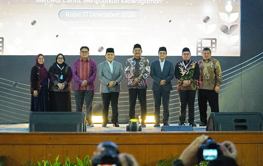 Peluncuran platform video on-demand gratis FilmIslami.Kemenag.go.id oleh Direktorat Jenderal Bimas Islam Kementerian Agama di UIN Syarif Hidayatullah, Tangerang Selatan, Rabu (17/12/2025).