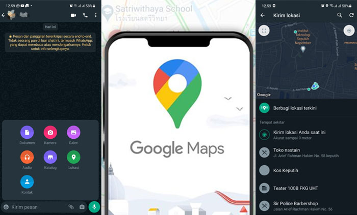 cara share lokasi whatsapp
