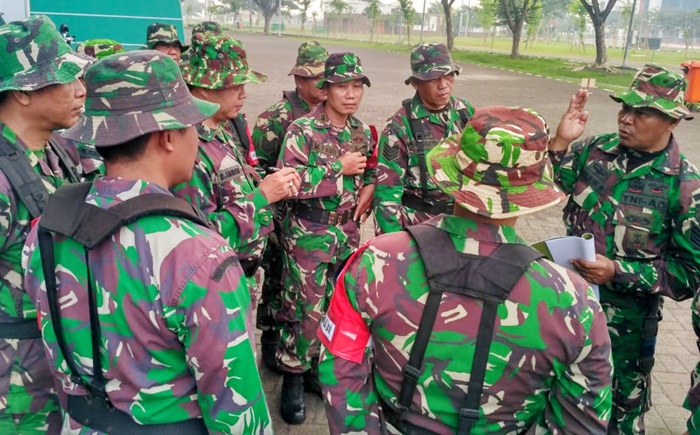 Para prajurit sedang mengikuti kegiatan UTP.