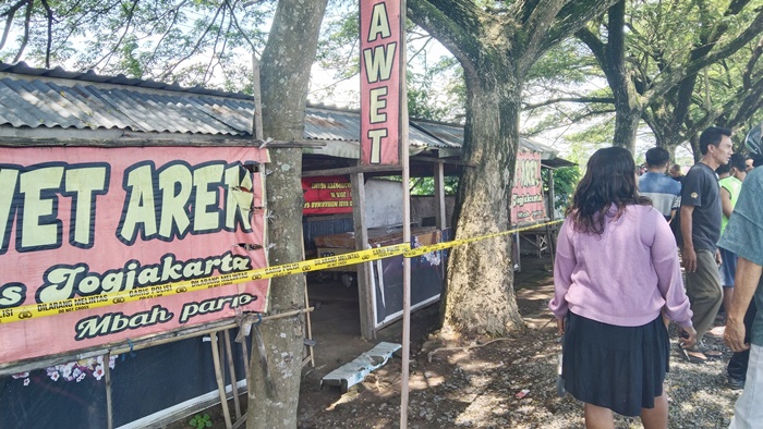 Lokasi ditemukannya jasad Tanti di dalam warung dawet.