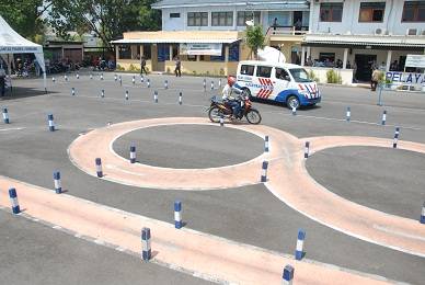 Tempat ujian praktik SIM di Jombang.