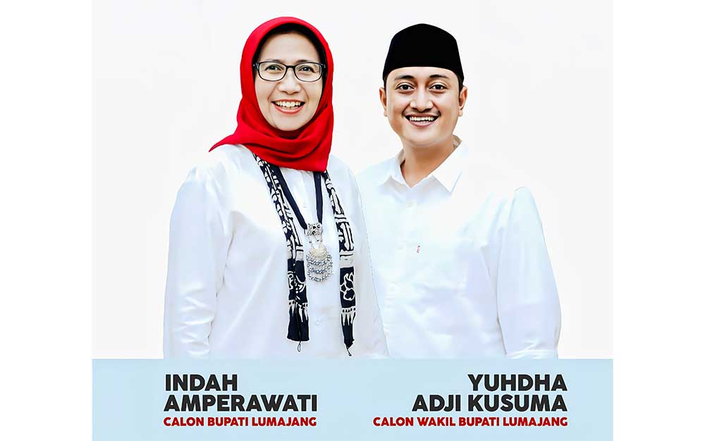 Pasangan bakal calon Bupati dan Wakil Bupati Lumajang, Indah Amperwati dan Yudha Adji Kusuma.