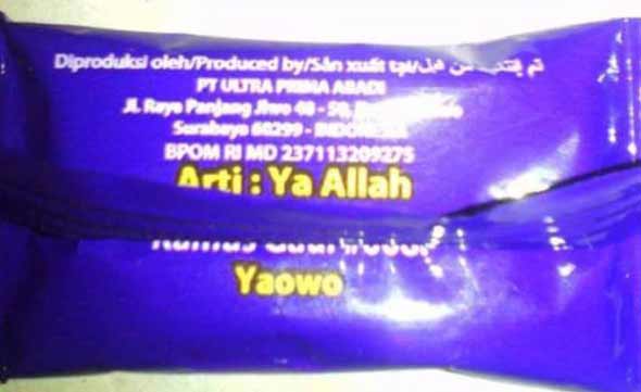 DIKECAM: Penampakan bungkus permen rainbow yang dikecam netizen karena menista agama Islam. foto: istimewa