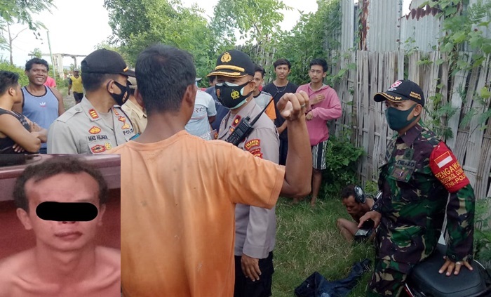 Polisi sedang mendatangi TKP. Inset: Tersangka pencuri.