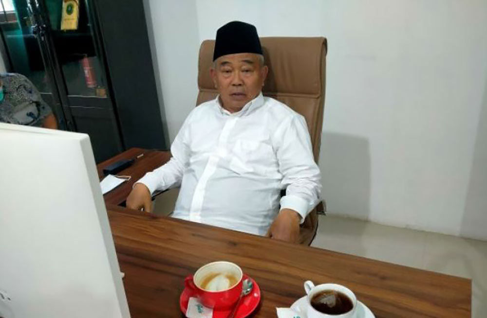 Prof Dr KH Asep Saifuddin Chalim, MA, saat menjadi pembicara dalam Focus Group Discussion (FGD) bertema Road Map Abad Kedua NU yang digelar Universitas Islam Malang (Unisma), Kamis (9/12/2021) siang ini.