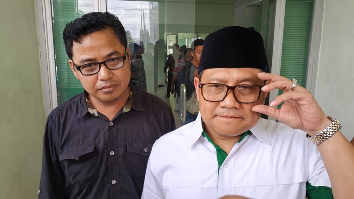 Cak Imin saat kunjungan ke Kantor DPC PKB Mojokerto.