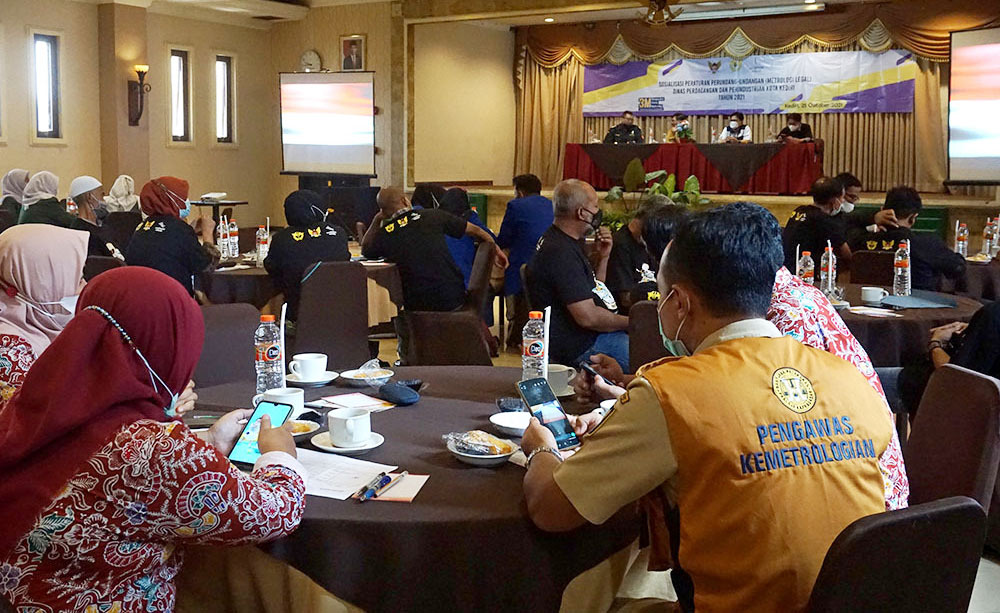 Suasana Sosialisasi Peraturan Perundang-undangan (Metrologi Legal) yang digelar Pemkot Kediri, Senin (25/10) lalu. Foto: Ist.