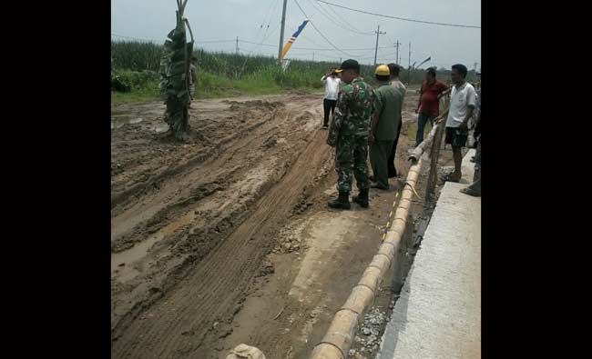 Warga Blimbing tuntut pihak jalan tol menyediakan under pass dengan menanami pisang.