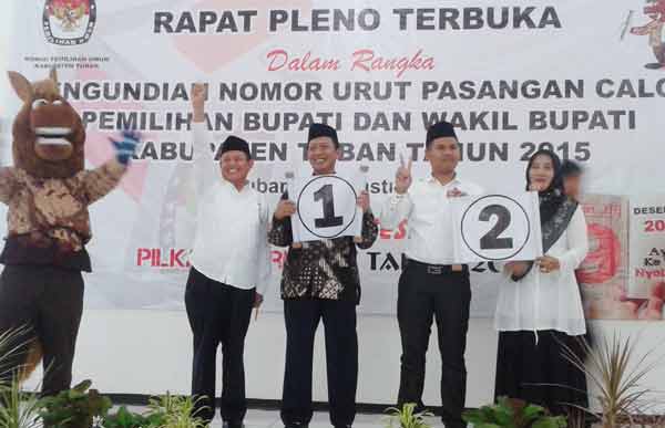 Pilkada Tuban: Huda-Noor Nomor 1, Zakky-Budi Nomor 2