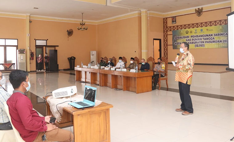 Sosialisasi pembangunan jargas rumah tangga di Gedung Gradhika Bhakti Praja Kota Pasuruan, Kamis (1/4).