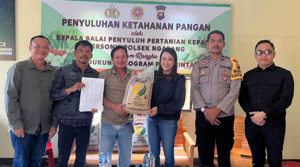 Penyerahan bibit padi dilakukan oleh Grace Dirgahayu Tarigas Pabayo, putri Adrianus Asia Sidot, anggota DPR RI Dapil Kalbar. Foto: Ist