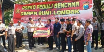 Polres, PWI, dan PMI Bangkalan Kompak Salurkan Bantuan ke Lombok NTB
