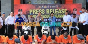 Polres Gresik Ekspose 11 Tersangka Kasus Curanmor