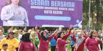 Ikuti Senam Bersama GOW Kota Kediri, Zanariah Ingatkan Pentingnya Olahraga