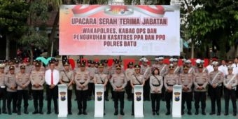Polres Batu Gelar Sertijab Wakapolres dan Kabag Ops, Kukukan Kasatres PPA-PPO