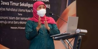 Keynote Speaker UNU NTB, Khofifah Dorong Percepatan Indonesia Jadi Global-Hub Ekonomi Syariah