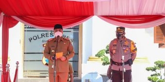 Wali Kota Eri Cahyadi Pimpin Apel Gelar Pasukan Larangan Mudik Hari Raya Idulfitri