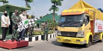 Gandeng Korem 081/DSJ Madiun, Yayasan Wings Peduli Beri Bantuan Warga Terdampak PPKM Darurat