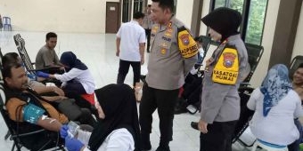 Peringati HUT ke-73 Humas Polri, Polres Bangkalan Gelar Donor Darah