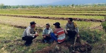 Anggota Polsek Jogorogo Cangkrung Bareng Para Petani Dengarkan Aspirasi Warga