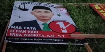 Kasus Perusakan Baliho Cakades 01 Sidokepung Sidoarjo Masuk Tahap Pemeriksaan Saksi