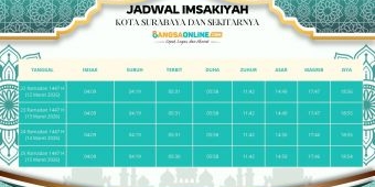 Jadwal Imsyakiyah Kota Surabaya dan Sekitarnya Hari Ini, 25 Ramadhan 1447 H / 2026