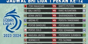 Jadwal BRI Liga 1 2023-2024 Pekan ke-12, 15-17 September: Diwarnai Tiga Derby Panas