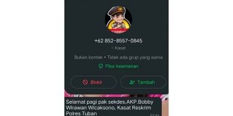 Waspada Penipuan Mengatasnamakan Kasatreskrim Polres Tuban Lewat WhatsApp