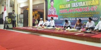 Malam Tasyakuran Harlah PMII ke-57 di Bondowoso, Bupati Amin Beri Wejangan