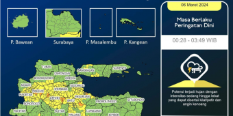 BMKG: Cuaca Hari ini Rabu 6 Maret 2024, Surabaya Raya Masih Potensi Hujan, Kapan Waktunya?