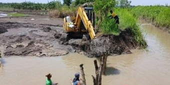 Perbaikan 2 Titik Tanggul Anak Kali Lamong di Cerme Gresik Ditarget Rampung Tiga Hari