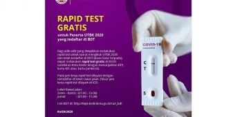 Ini Syarat Rapid Test Gratis Bagi Peserta UTBK SBMPTN Asal Kediri