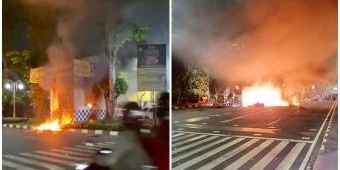 Aksi Demonstrasi di Surabaya Mencekam: Sejumlah Pos Polisi dan Polsek Dibakar Massa