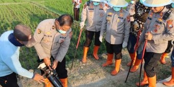 Jaga Ketahanan Pangan, Kapolres Ngawi bersama Warga Gelar Gropyokan Tikus