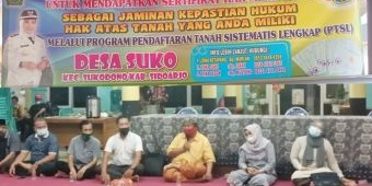 Tasyakuran dan Tumpengan Awali Rakor Panitia PTSL Desa Suko Sidoarjo