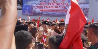 Bupati Jember Hadiri Peringatan Hari Pramuka ke-64 , Khofifah: Kakak Fawait,Gus Darling