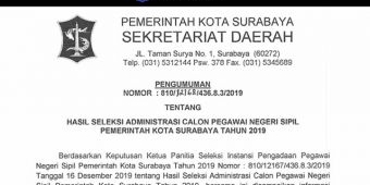 5.499 Pelamar Lolos Seleksi Administrasi CPNS Pemkot Surabaya