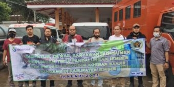 Perumdam Tirta Pandalungan Jember Gandeng PWI Berikan Bantuan untuk Korban Banjir Bandang