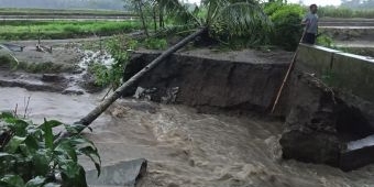 ​Jembatan Penghubung Dua Desa di Gandusari Kabupaten Blitar Jebol Diterjang Banjir