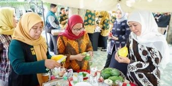 Musim Mangga Tiba, Khofifah Ajak Karyawan dan Wartawan Nikmati Legitnya Mangga asal Kediri