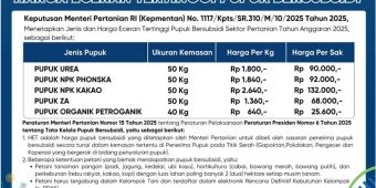 Pemerintah Kembali Turunkan HET, Kios Pupuk di Montong Terapkan Harga Subsidi Terbaru