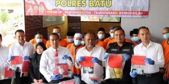 Polres Batu Amankan 16 Tersangka Kasus Penyalahgunaan Narkoba