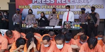 Operasi Pekat, Polres Kediri Kota Ungkap 101 Kasus Dengan 114 Tersangka