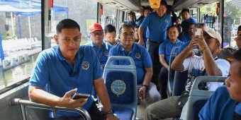 Mas Abu Launching dan Jajal Bus Satria Keliling Kota Kediri