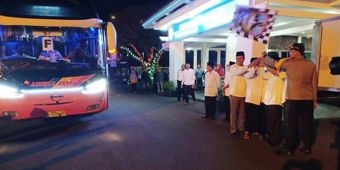 Bupati Indartato Berangkatkan Puluhan Bus Balik Gratis