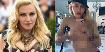 Si Nenek Centil Madonna Berpose Tanpa BH