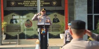 Kapolres Gresik Puji Kesuksesan Operasi Ketupat Semeru 2026 di Apel Perdana